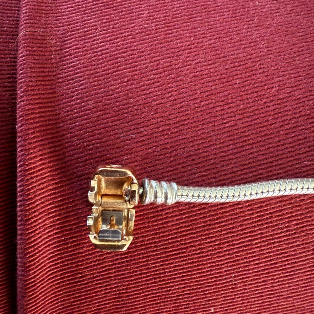 Pandora Silver Bracelet Rose Gold Clasp - Picture 3 of 7